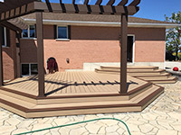 No-maintenance Deck. Azek deck in 2 colours with wrap around stairs